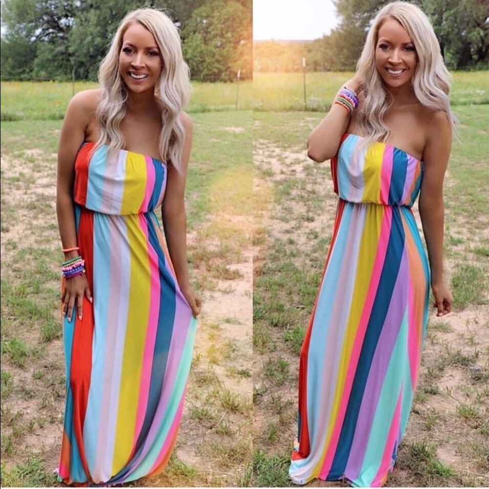 Strapless maxi